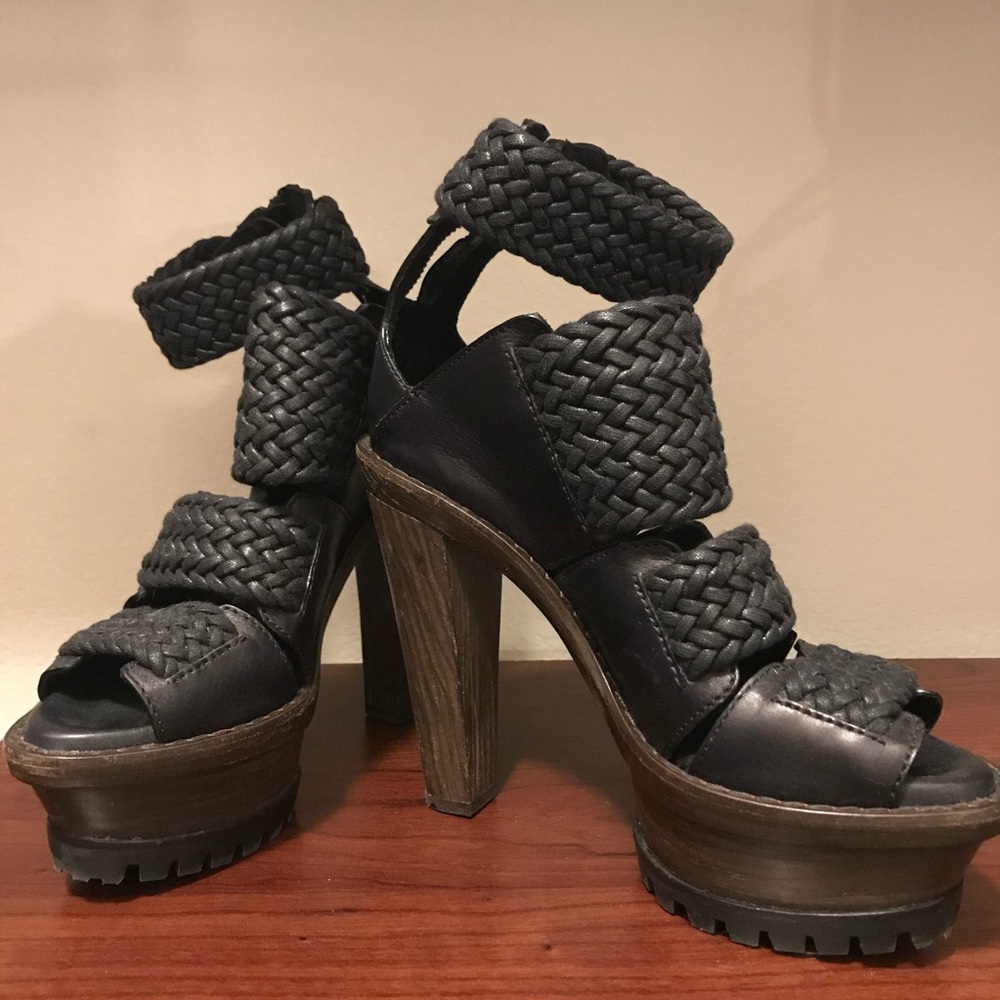 Burberry Braided Strap Platform Sandals